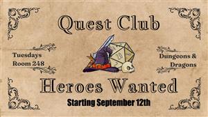 Background brown Quest Club Starting Sept. 12th 